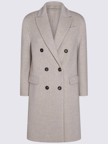 Brunello Cucinelli Beige Wool Coat - BRUNELLO CUCINELLI - BALAAN 1