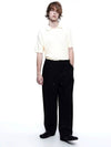 Men s LSSWP BK Linen Slit String Wide Pants Black - CHANCE'S NOI - BALAAN 7