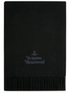 Logo Wool Fringe Muffler Anthracite Black - VIVIENNE WESTWOOD - BALAAN 4