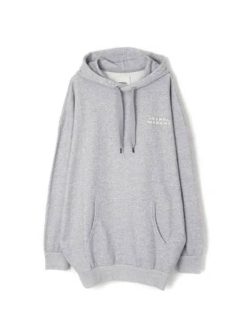 Solena Embroidered Logo Oversized Hoodie Grey - ISABEL MARANT - BALAAN 1