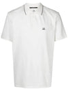 Stretch Piquet Regular Striped Collar Polo Shirt White - CP COMPANY - BALAAN 3