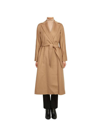 Prater Belted Virgin Wool Single Coat Beige - MAX MARA - BALAAN 1