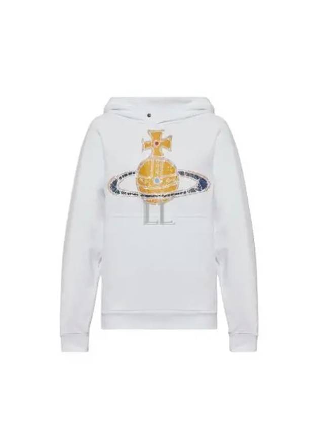 Embroidered Logo Cotton Hoodie White - VIVIENNE WESTWOOD - BALAAN 2