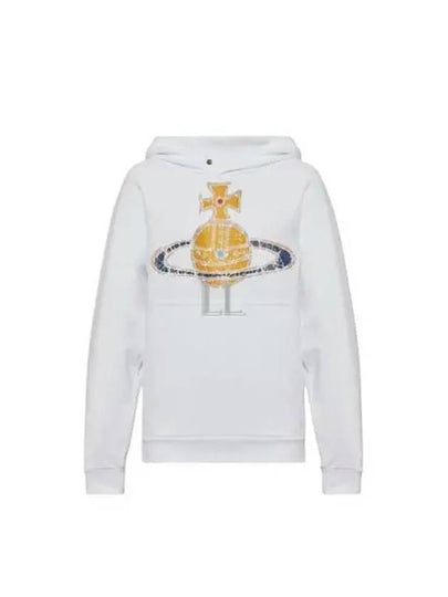 Embroidered Logo Cotton Hoodie White - VIVIENNE WESTWOOD - BALAAN 2