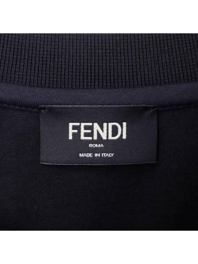 FF Jersey Short Sleeve T-Shirt Blue - FENDI - BALAAN 4