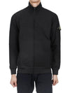 Logo Badge Zipper Comfort Fit Fleece Track Jacket Black - STONE ISLAND - BALAAN 3