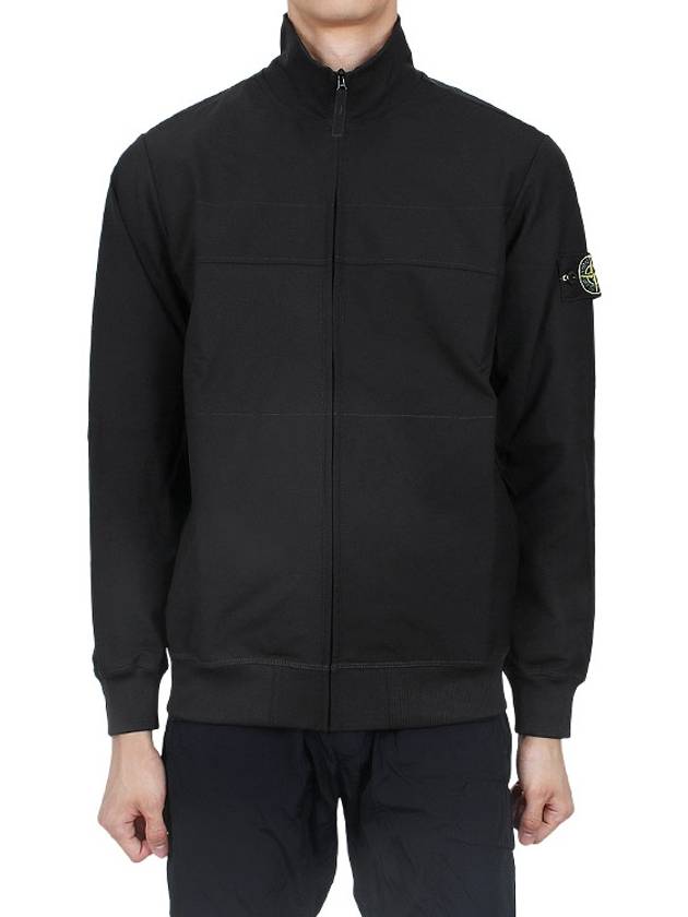 Logo Badge Zipper Comfort Fit Fleece Track Jacket Black - STONE ISLAND - BALAAN 2