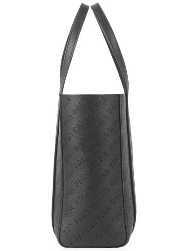 Everyday All Over Logo Leather Tote Back Black - BALENCIAGA - BALAAN 3