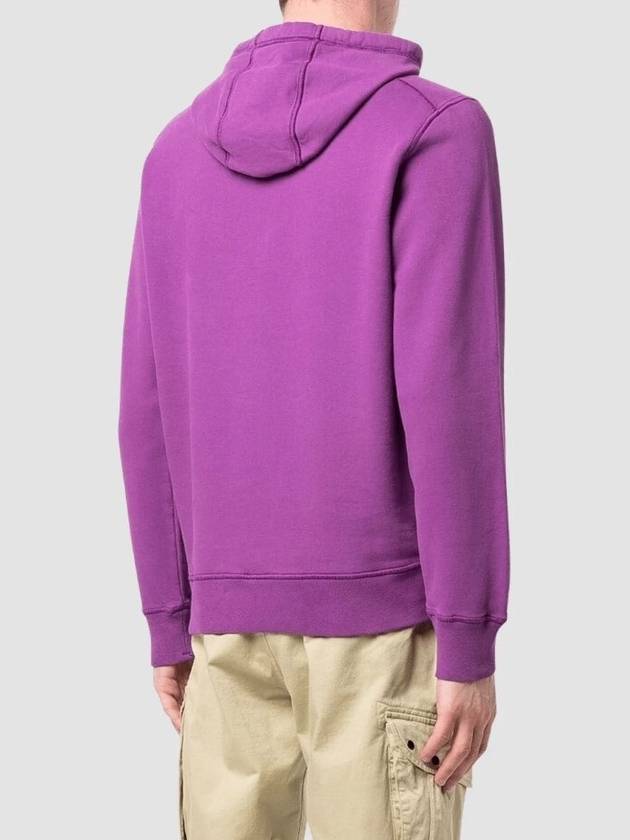 Wappen Patch Brushed Cotton Fleece Hoodie Violet - STONE ISLAND - BALAAN 5