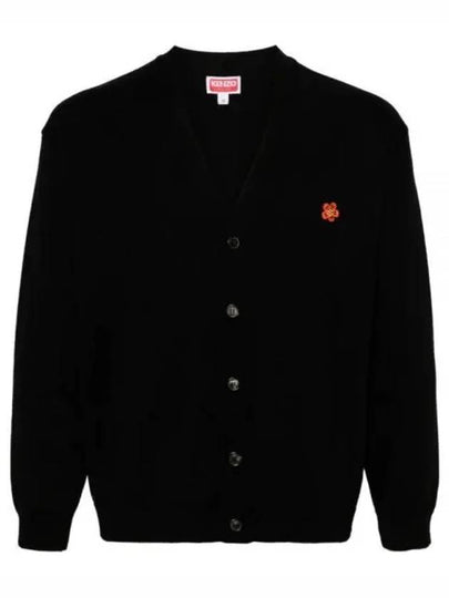 Boke Flower Crest Wool Cardigan Black - KENZO - BALAAN 2