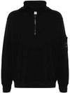 Cotton Fleece Zipped Sweatshirt Black - CP COMPANY - BALAAN 2