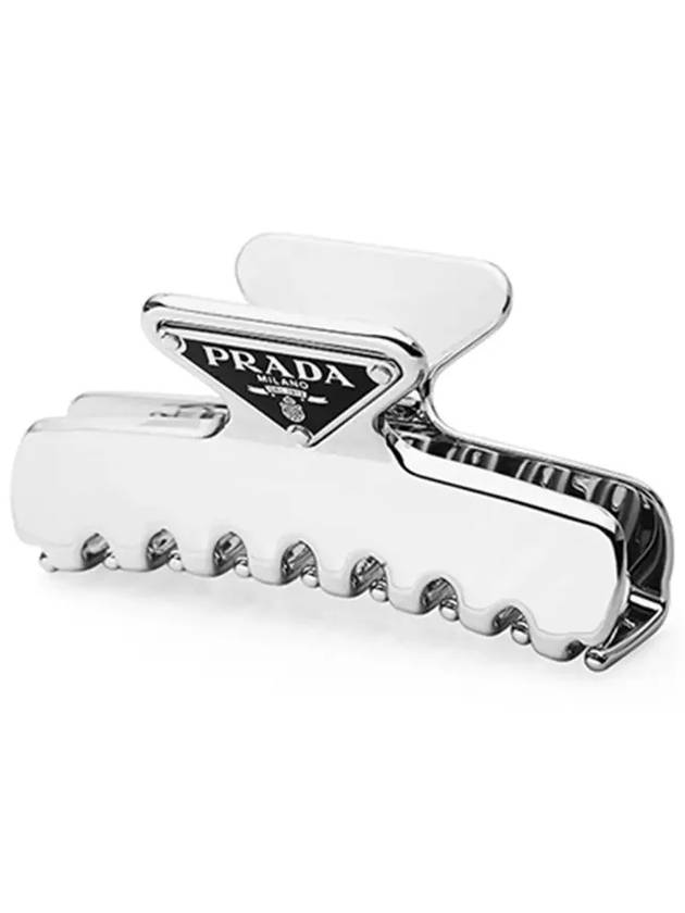 Women's Logo Metal Hair Clip Silver - PRADA - BALAAN 5