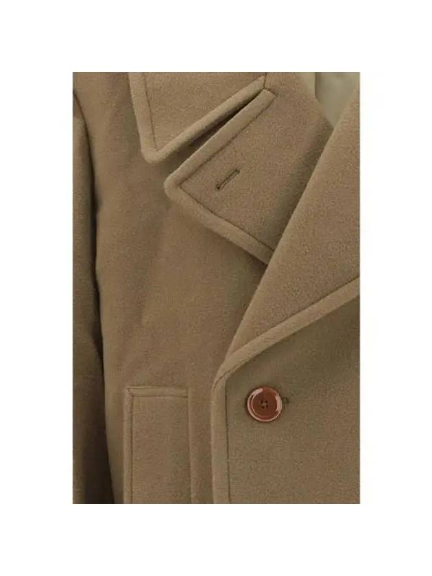 Oversized Wool Double Coat Khaki - LEMAIRE - BALAAN 4