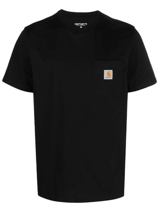 WIP Pocket Logo Black Short Sleeve T Shirt I030434 89XX - CARHARTT - BALAAN 1