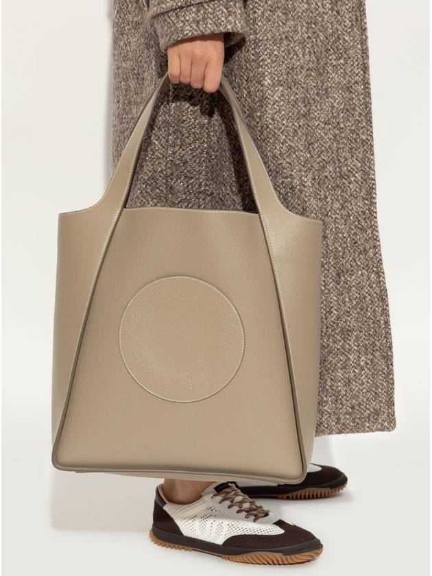 Stella McCartney Vegan Leather Shopper Bag Logo, Women's, Beige - STELLA MCCARTNEY - BALAAN 2