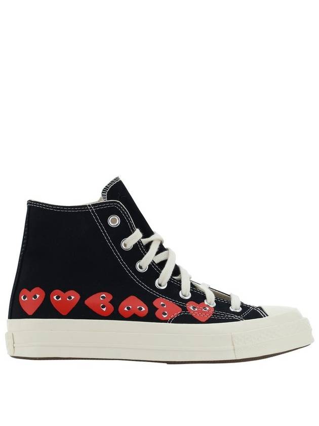 Comme Des Garçons Play X Converse Black Cotton Sneakers - COMME DES GARCONS PLAY - BALAAN 1