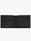 Men's Monogram Crocodile Leather Half Wallet Black - SAINT LAURENT - BALAAN 4