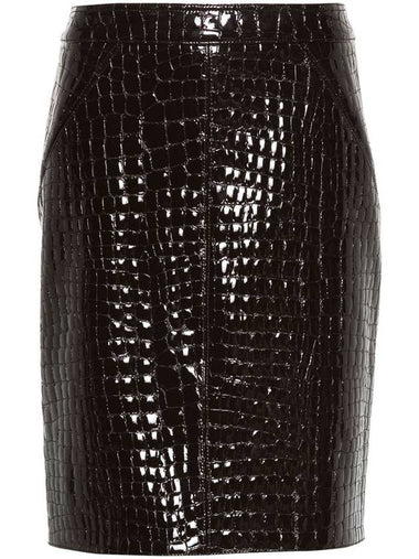 Tom Ford Crocodile Embossed Leather Skirt - TOM FORD - BALAAN 1