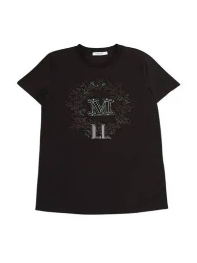 Elmo M Monogram Cotton Short Sleeve T-shirt Black - MAX MARA - BALAAN 2