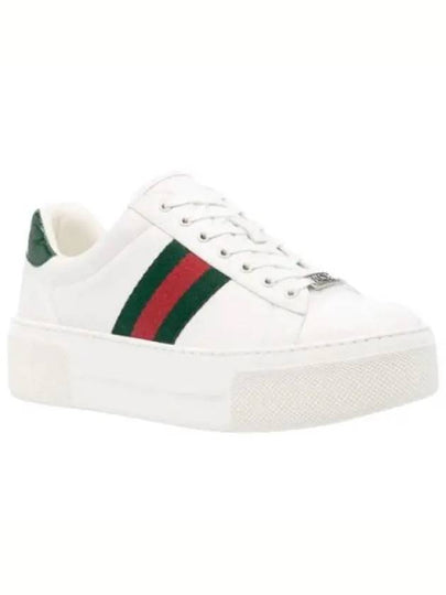 Women's Leather Low Top Sneakers White - GUCCI - BALAAN 2