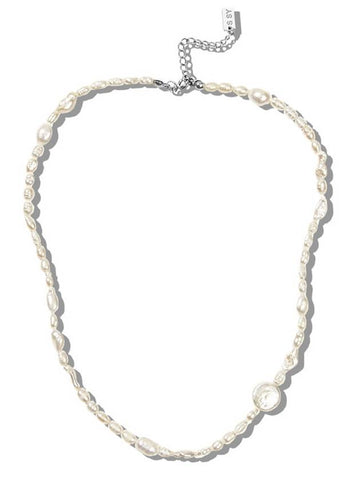 Raw Vintage Pearl Necklace Ivory - S SY - BALAAN 1