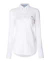 Women's Cotton Long Sleeve Shirt White - POLO RALPH LAUREN - BALAAN 2