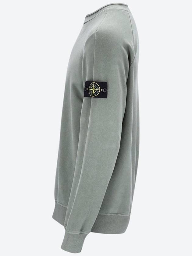 Stretch Cotton Fleece Mock Turtleneck Sweatshirt Sage Green - STONE ISLAND - BALAAN 3