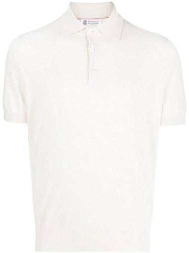 Classic Knit Polo Shirt White - BRUNELLO CUCINELLI - BALAAN 1