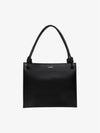 Logo Print Square Leather Tote Bag Black - JIL SANDER - BALAAN 3