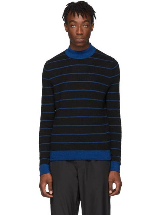 Black and Blue Striped HighNeck Slim Sweater - ACNE STUDIOS - BALAAN 2