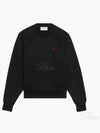 Small Heart Logo Sweatshirt Black - AMI - BALAAN 2