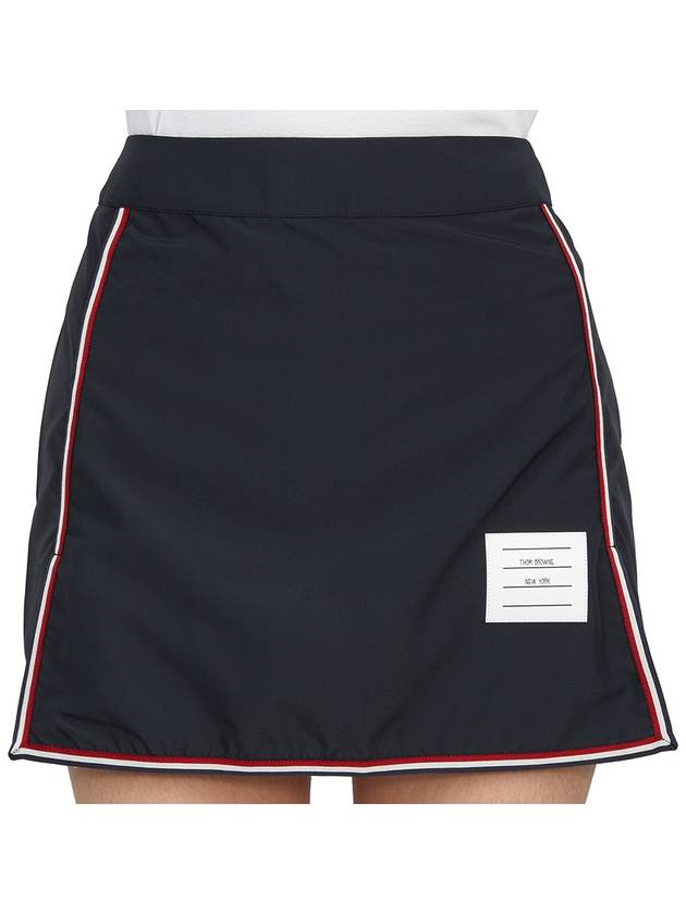 Women's Military Ripstop Framing Mini A-Line Skirt Navy - THOM BROWNE - BALAAN 9