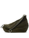 Knight Large Suede Shoulder Bag Green - BURBERRY - BALAAN 1