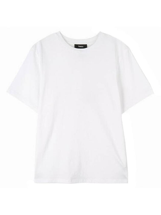 Women's Linear Short Sleeve T-Shirt White - THEORY - BALAAN 1