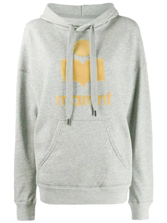 Mansell Velor Logo Hooded Top Gray - ISABEL MARANT - BALAAN.