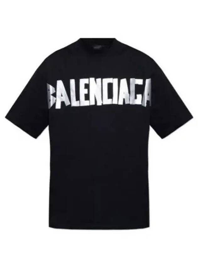 Tape Type Short Sleeve T-Shirt Black - BALENCIAGA - BALAAN 2