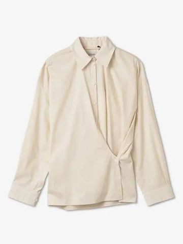 Officer Collar Twisted Shirt Cream - LEMAIRE - BALAAN 1