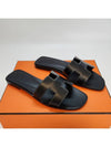 Oran Calfskin Slippers Noir Piqures Ecrues Black - HERMES - BALAAN 6