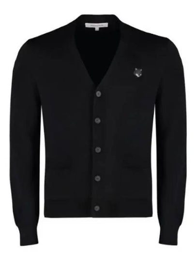 Bold Fox Head Patch Regular Cardigan Black - MAISON KITSUNE - BALAAN 2