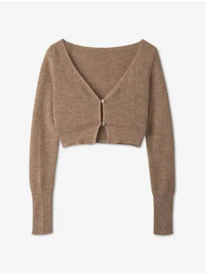 Le Alzou Cropped Mohair Cardigan Light Brown - JACQUEMUS - BALAAN 2