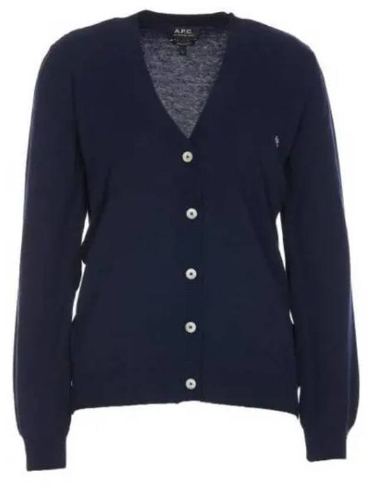 Bella Logo Embroidery Cardigan Dark Navy Blue - A.P.C. - BALAAN 2