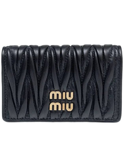 Matelasse Nappa Leather Half Wallet Black - MIU MIU - BALAAN 2