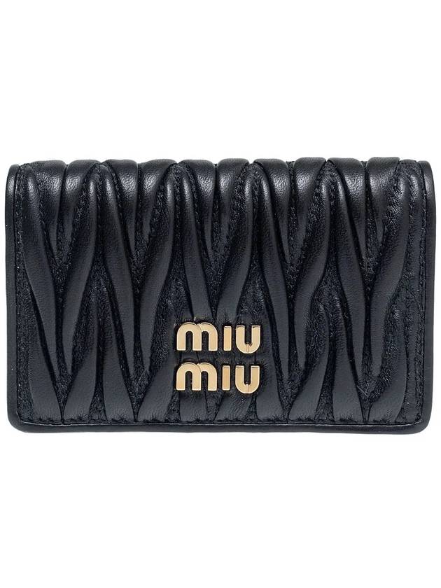 Matelasse Nappa Leather Half Wallet Black - MIU MIU - BALAAN 3