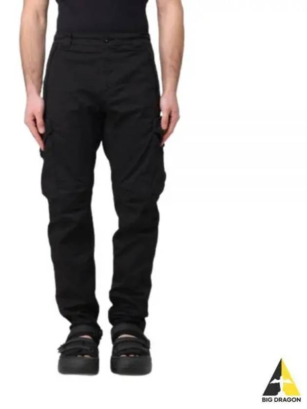 Stretch Sateen Ergonomic Lens Utility Straight Pants Black - CP COMPANY - BALAAN 2