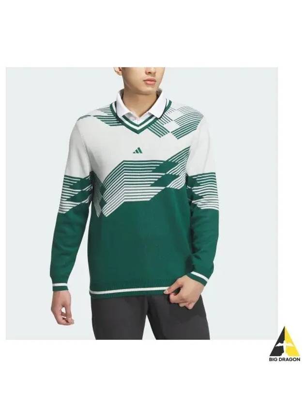 adidas GOLF Knit V neck Long Sleeve Pullover Sweater IM7246 - ADIDAS GOLF - BALAAN 1