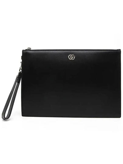 GG Marmont Leather Strap Clutch Bag Black - GUCCI - BALAAN 2