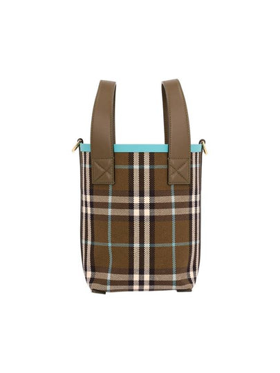 Mini London Check Tote Bag Olive - BURBERRY - BALAAN 2