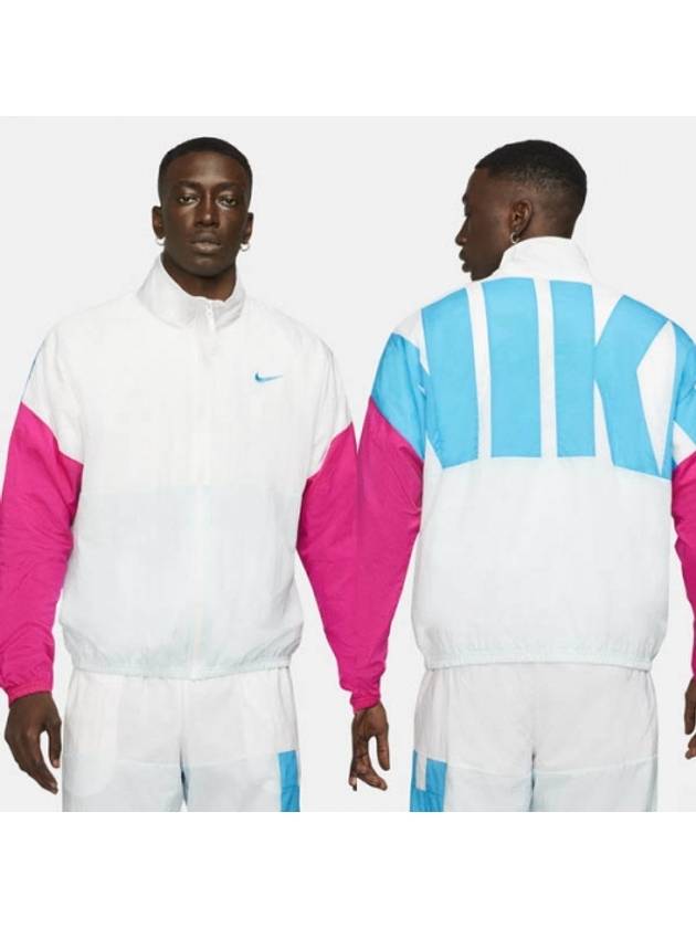 01DN4015100Starting Five JacketWhite Pink Blue - NIKE - BALAAN 1