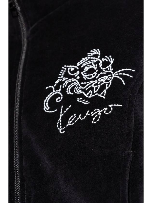 Kenzo Velvet Sweatshirt With Tiger Motif, Women's, Black - KENZO - BALAAN 5