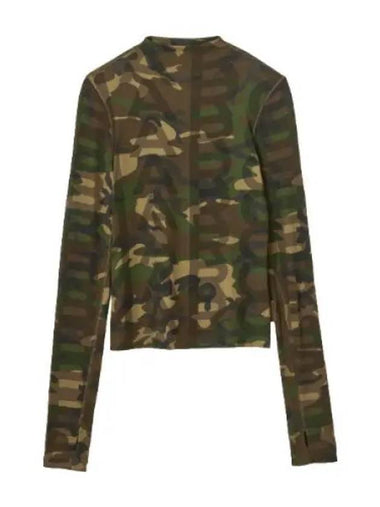 Camo Sheer Longsleeve Multi MJTAM24011KHX Long Sleeve T Shirt - MARC JACOBS - BALAAN 1